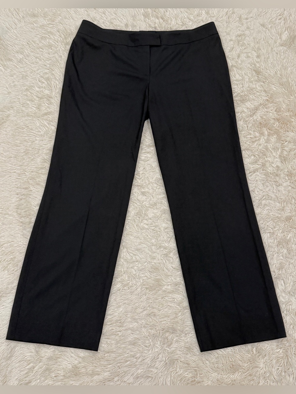 Escada Pants Virgin Wool Stretch Straight Leg Dress Trousers 46 (39x32) Black